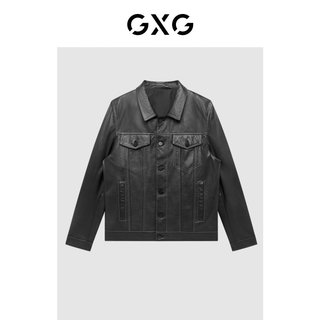  GXG 时尚休闲 男士皮衣夹克 黑色1 175/L