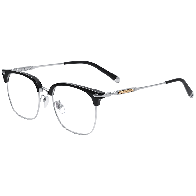  ZEISS/蔡司 防蓝光 近视眼镜片 眼镜架 配1.74亿超高清极薄防辐射镜片 黑银色