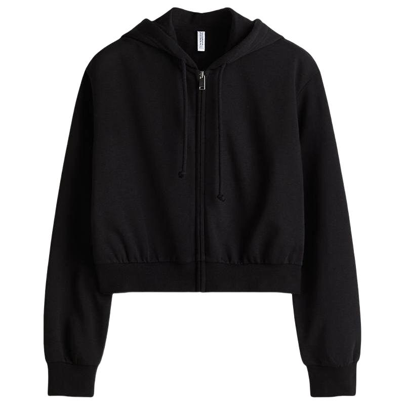  H&M 短款拉链连帽 女士卫衣