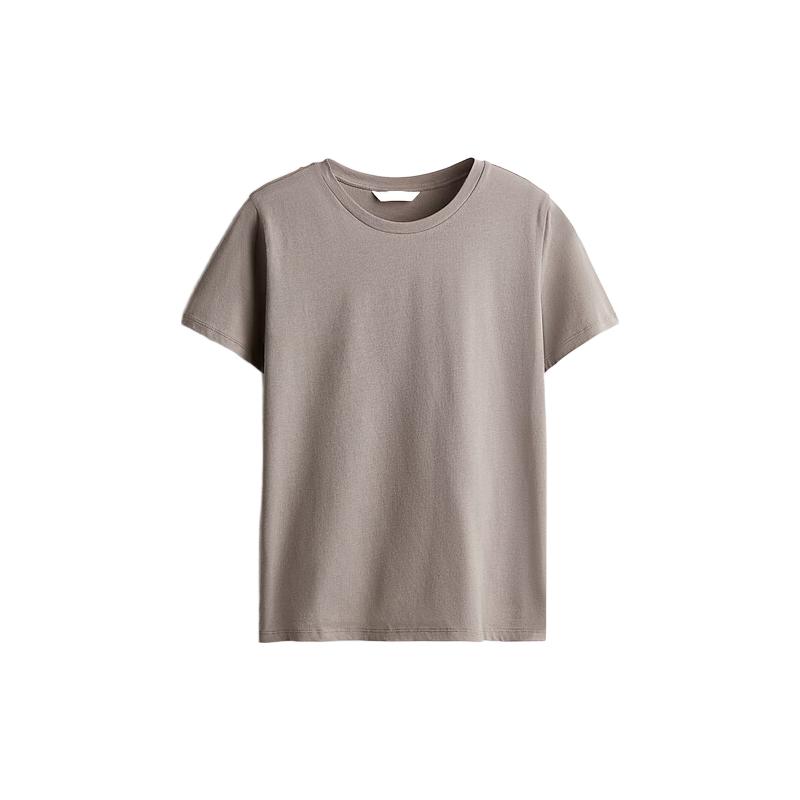  H&M 棉质 女士T恤 米灰色 S 160/88