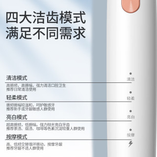 博皓 声波扫振 电动牙刷 软毛刷头 T39 月牙白