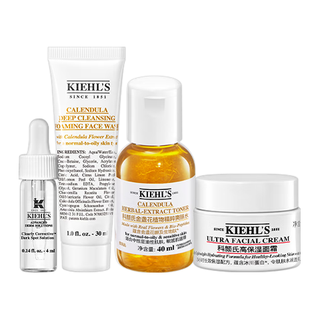  Kiehl's/科颜氏 科颜氏K星盒+金洁30ml+金水40ml+ccds4ml+高霜14ml 净澈保湿4件礼
