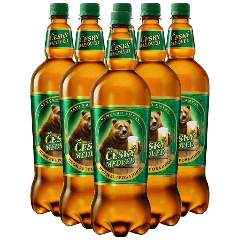 Baltika 波罗的海捷克熊进口原浆啤酒整箱 俄罗斯原装 未过滤浑浊型1350ml*6桶