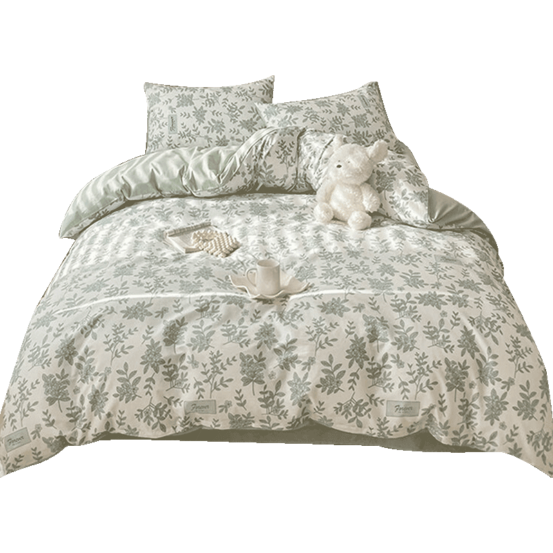  无印良品 A类抑菌 全棉被套 【单被套】 150cm*200cm 绿意盎然 【A类抑菌  100%全棉】