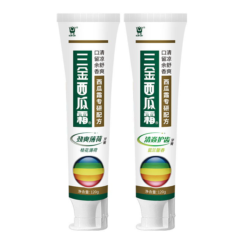  三金 清新口气 牙膏 劲爽薄荷+清焱护齿