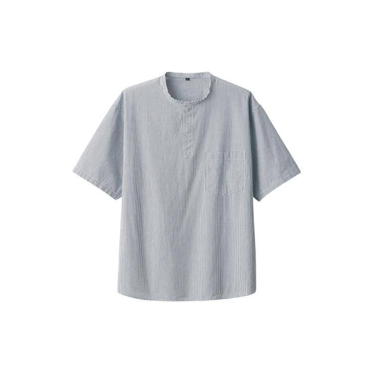  MUJI/無印良品 凉感 男士亨利领短袖T恤