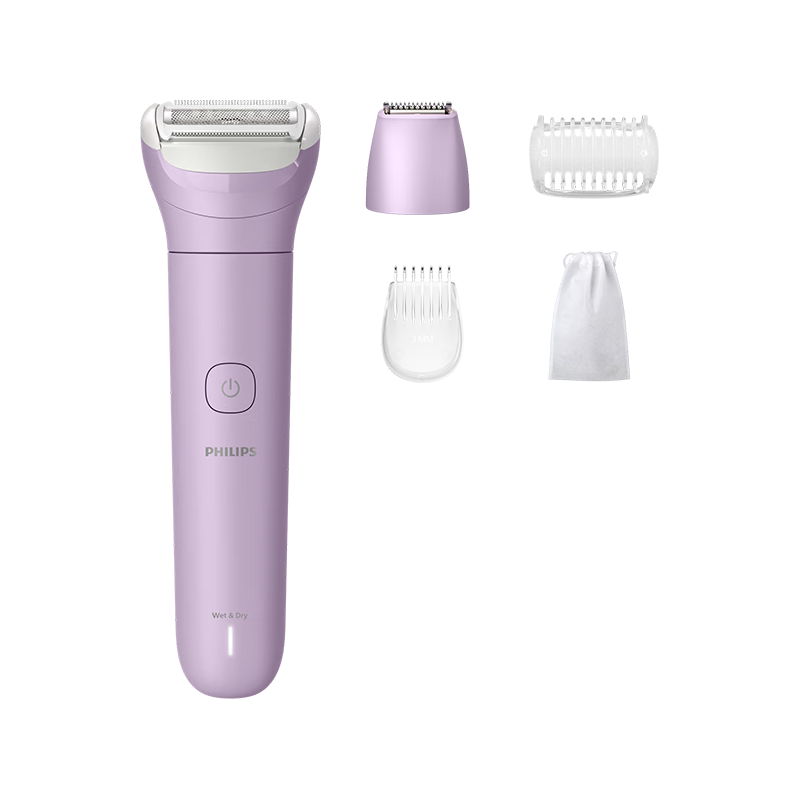  PHILIPS/飞利浦 净剃不伤肤 女士电动剃毛器 珍珠柔提切刀头 双刀头