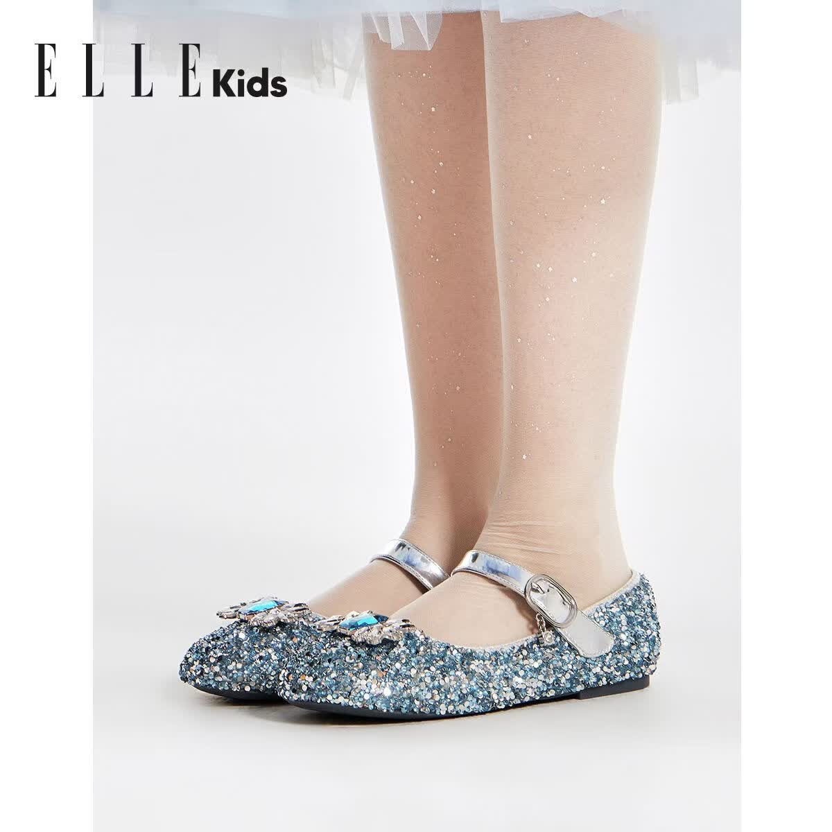  ELLE kids 软底防滑 女童皮鞋