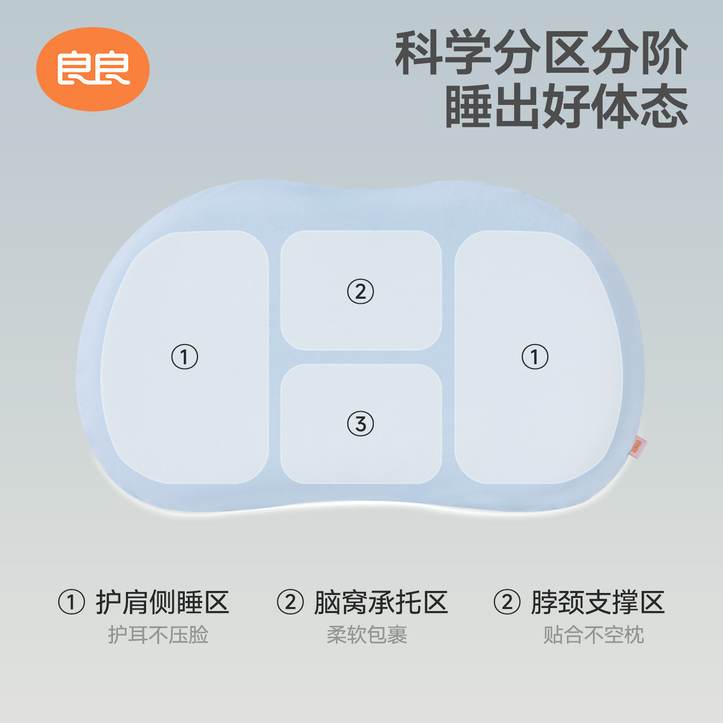  L-LIANG/良良 透气可水洗 儿童硅胶枕头