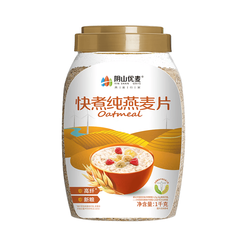  阴山优麦 无额外添加蔗糖 纯燕麦片