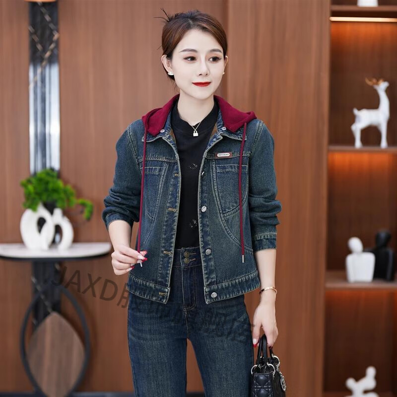  JAXD 防风保暖 女士牛仔外套