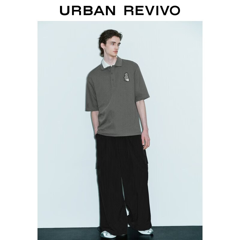  URBAN REVIVO 男士马球衫 刺绣布贴