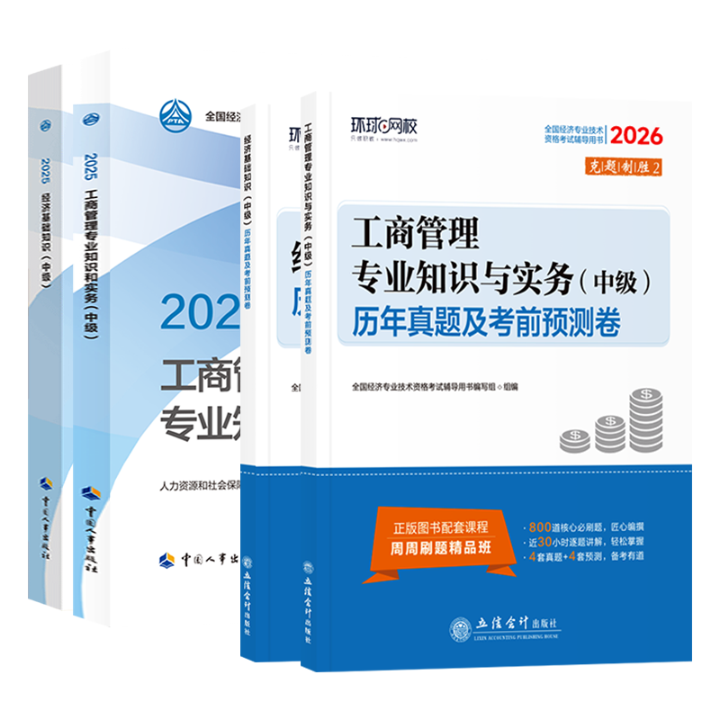备考2019 中级经济师2018教材 工商管理 经济师中级教材+环球真题（套装共7册）