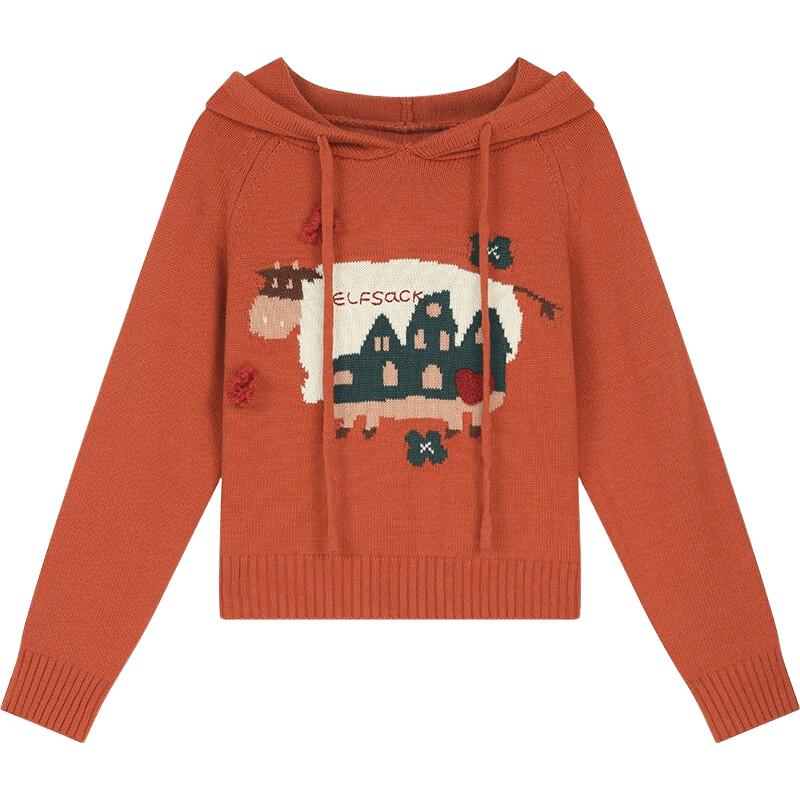  ELF SACK/妖精的口袋 复古提花 女士毛衣