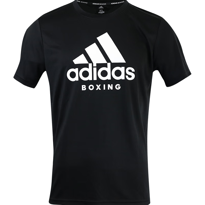 adidas 阿迪达斯 短袖男2023夏季户外休闲运动服跑步健身速干T恤 黑/白 2XL