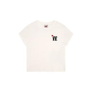 F426 logo植绒印花 女士T恤