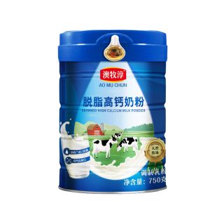 澳牧淳 高钙0蔗糖 脱脂高钙 750g*2罐