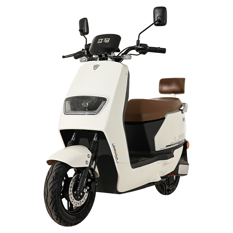  LIMA/立马电动车 60公里续航 电动摩托车 铅酸电池 H2焕【淡雾灰白-5块电池60V-续航60KM】