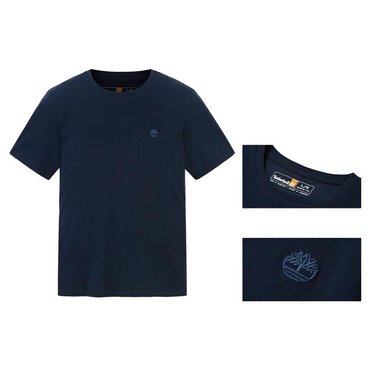  Timberland/添柏岚 100%棉 男士短袖T恤 宝蓝色 100%棉/刺绣logo M (175)
