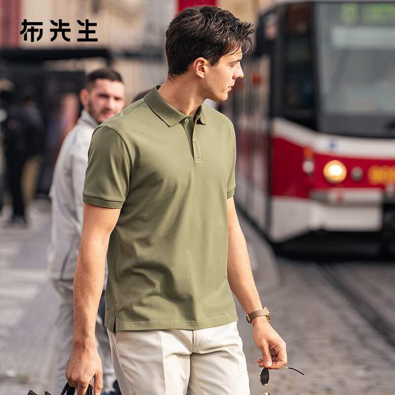  布先生 透气 男士短袖POLO衫