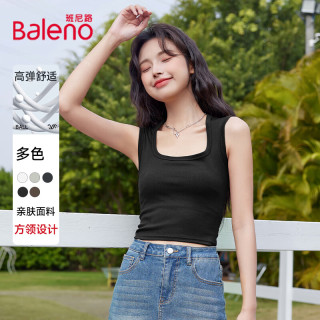 班尼路 舒适柔软 女士吊带背心 S 黑#纯色