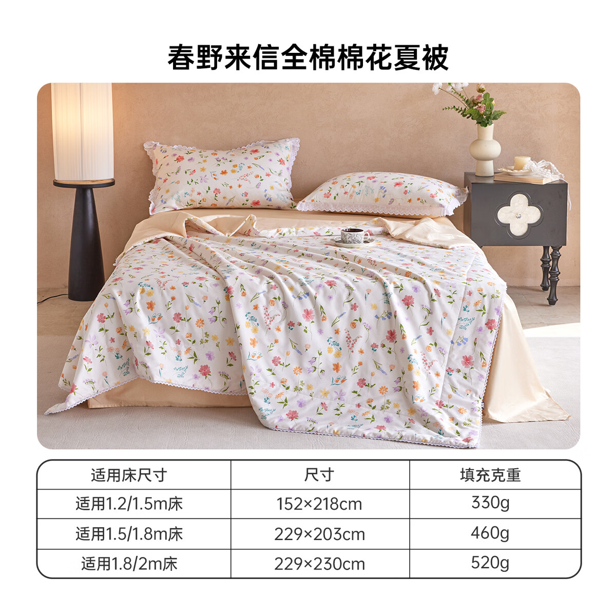  Dohia/多喜爱 可机洗水洗 夏凉被 【100%新疆棉+可机洗水洗】春野来信 152cm*218cm
