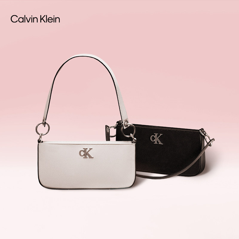  卡尔文·克莱恩/Calvin Klein 金属字母拉链 女士单肩包