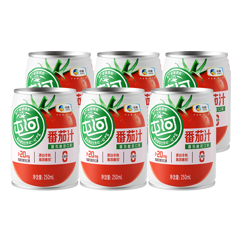 屯河 100%番茄汁 250mL*6罐