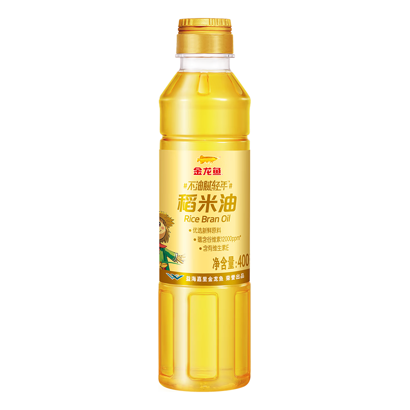 金龙鱼 不油腻轻年稻米油 400ml 食用油