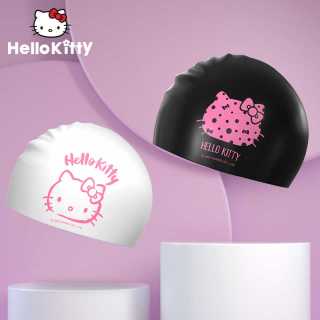 麦斯卡 Hellokitty卡通游泳帽女长发防水不勒头硅胶泳帽