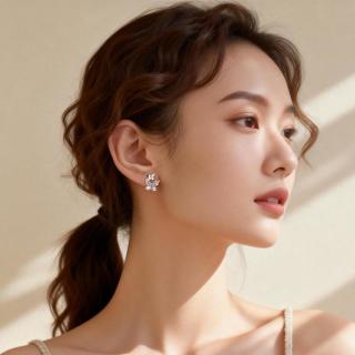 阿吉豆 AJIDOU 阿吉豆 蝶影翩缱耳钉女 蝴蝶耳饰