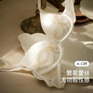 Ubras 高级感慵懒刺绣网纱轻薄小胸聚拢防下垂文胸内衣