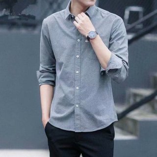 男士长袖衬衫修身韩板新款潮流衬衣