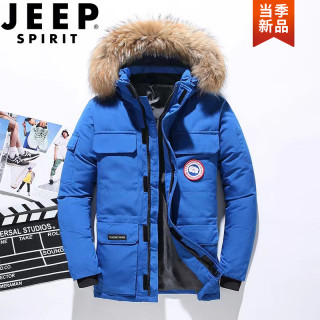 JEEP SPIRIT JEEPSPIRIT 男女羽绒服工装外套情侣短款保暖加厚连帽派克服