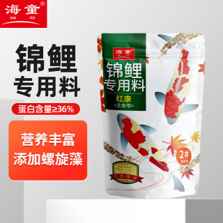 海童 锦鲤饲料鱼食金鱼专用鱼饲料蝴蝶鲤鱼粮增色增艳增体增肥上浮鱼粮 主食2#500g(适合5-10cm