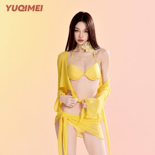 羽岐美 Yuqimei 2024新款比基尼 F01 泡温泉罩衫泳衣四件套