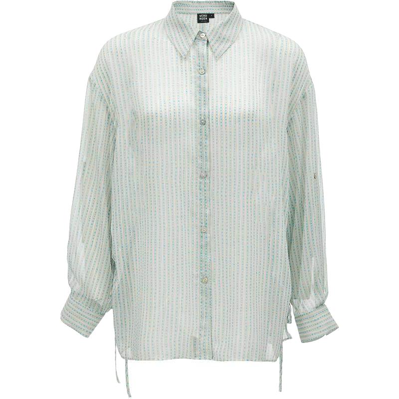 VERO MODA 肌理条纹宽松透视女士衬衫