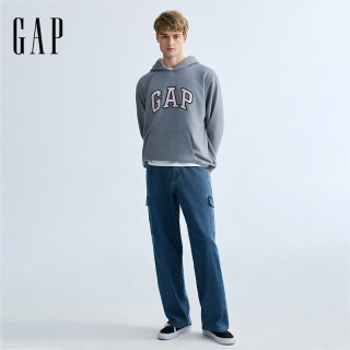 Gap 宽松工装口袋牛仔休闲裤 中度水洗