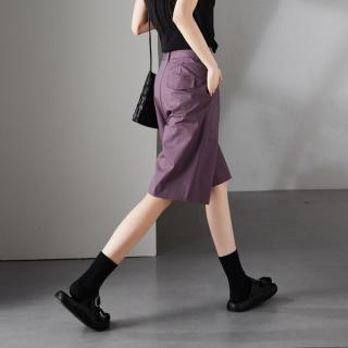 索菲丝尔 简约时尚薄款短裤女夏季通勤百搭休闲五分裤