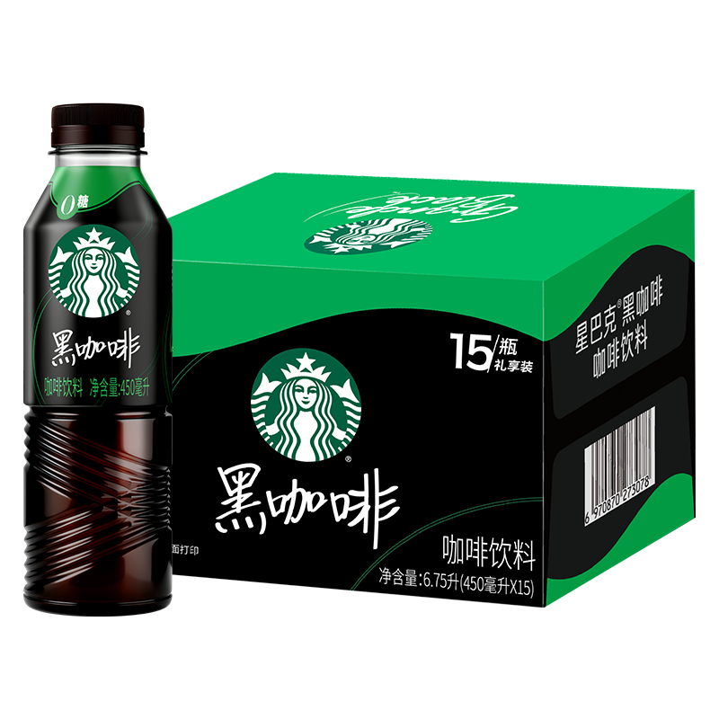  STARBUCKS/星巴克 0糖0脂肪 黑咖啡 黑咖啡 450ml*15瓶