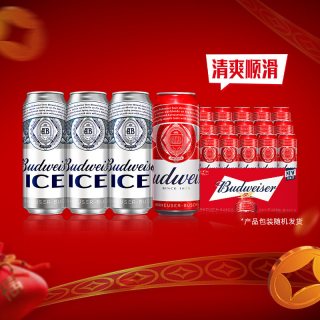 百威 啤酒组合装 450ml*15听+500ml*3听