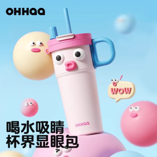 OHHAA 316不锈钢保温杯 吸管杯 500ml