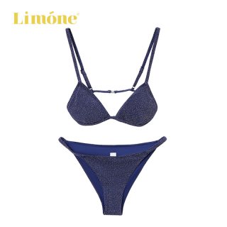 Limone 2024分体泳衣女性感聚拢三角杯比基尼沙滩温泉度假泳装