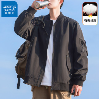真维斯 男士棒球领夹克 痞帅夹棉外套