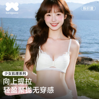阪织屋 无钢圈文胸罩内衣女士聚拢防下垂收副乳上托薄款蕾丝性感小胸显大