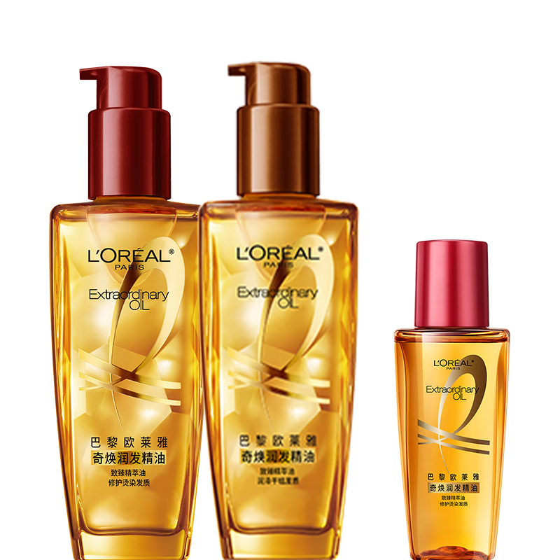 L'OREAL PARIS 巴黎欧莱雅 奇焕润发精油套装 (小红瓶100ml+小棕瓶100ml)