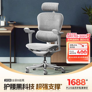 Ergonor 金豪B 2代 人体工学电脑椅 银白色 美国网款