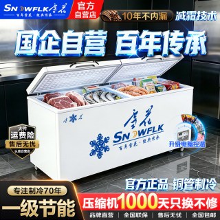SNOWFLK 冰柜商用冷冻柜大容量冷藏卧式商用大冷柜