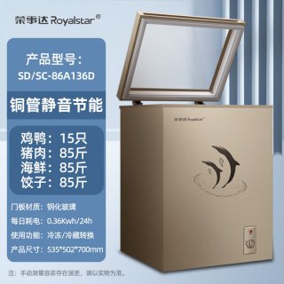 荣事达 可视钢化玻璃盖板丨荣事达小冰柜家用小型绿豆沙展示柜商用雪糕柜