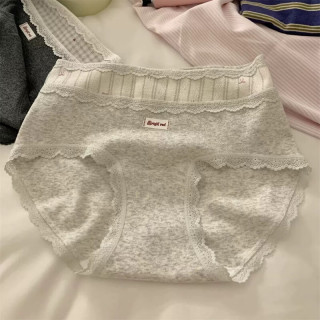FOURDATRY 英伦复古风格子拼接撞色少女中腰内裤包臀亲肤三角裤纯棉加长裆女